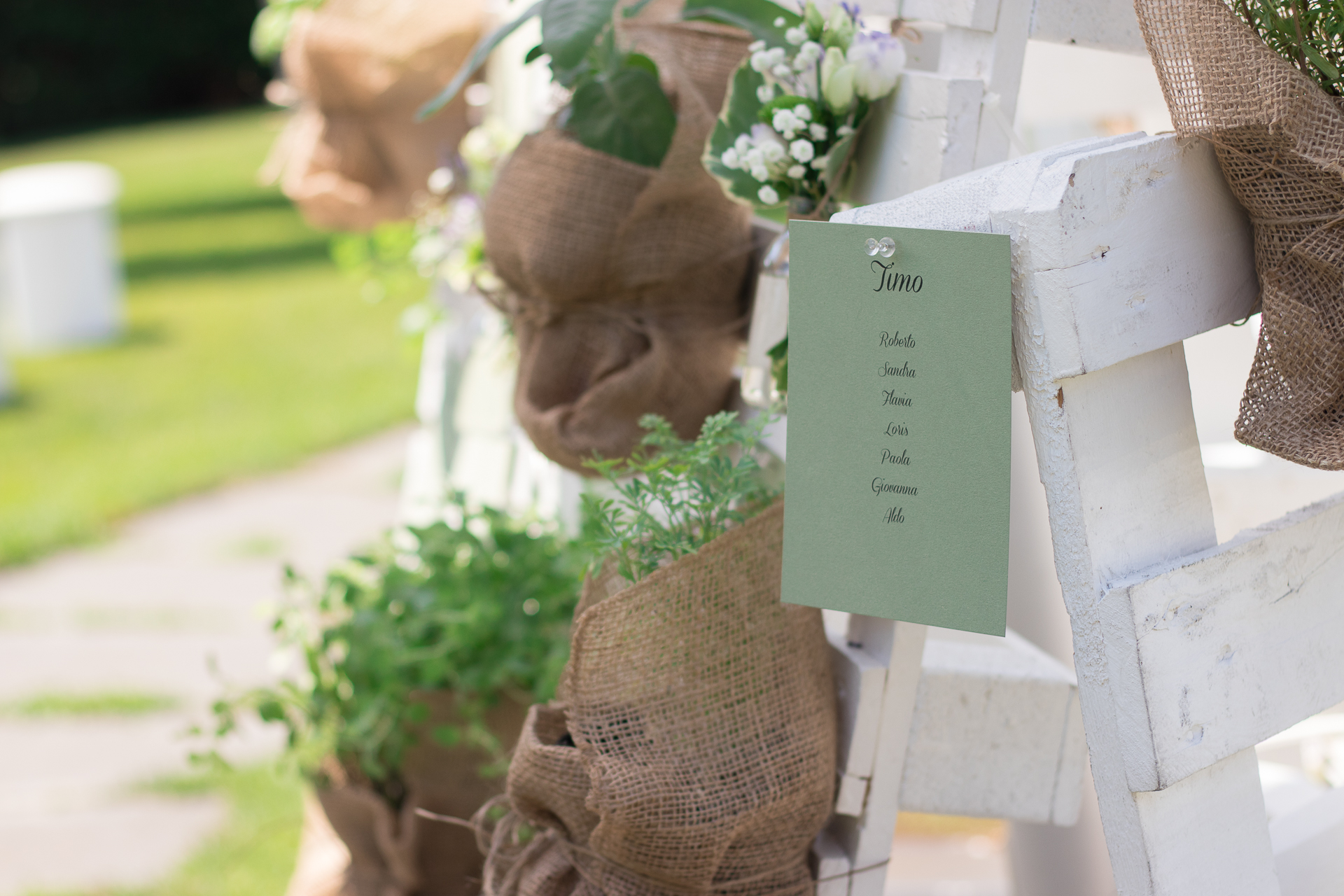 country chic allestimento matrimonio aromatiche