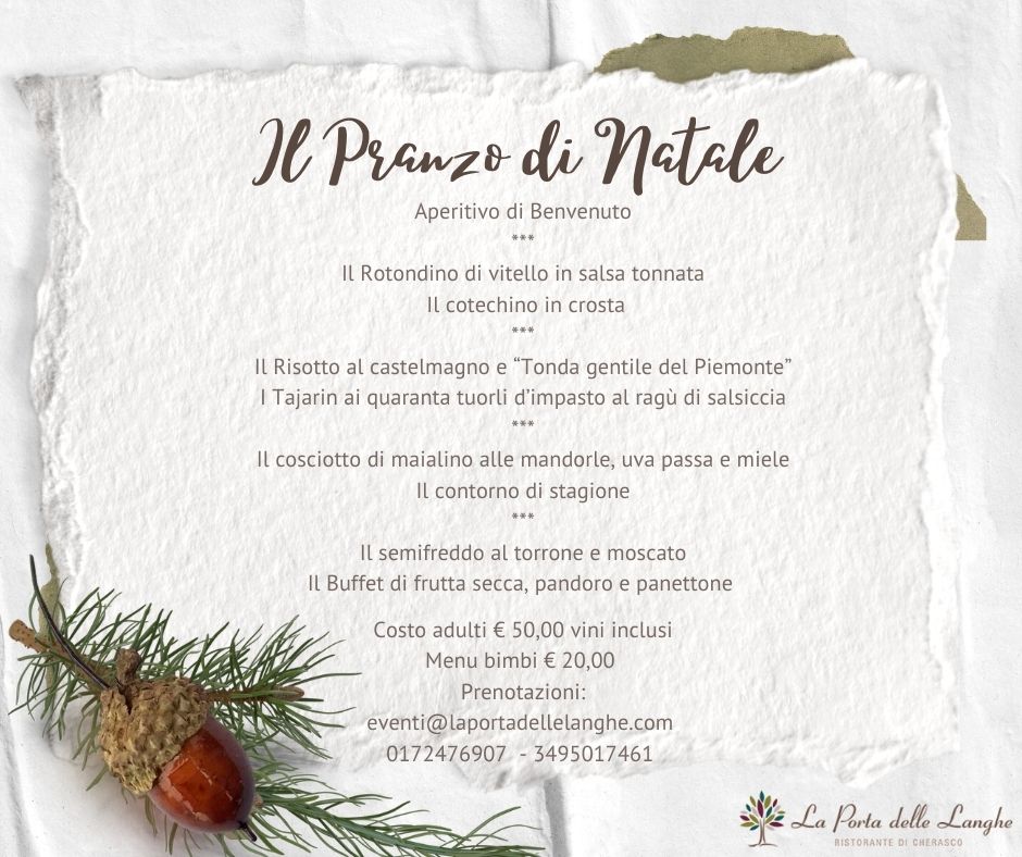 pranzo di natale menu la porta delle langhe